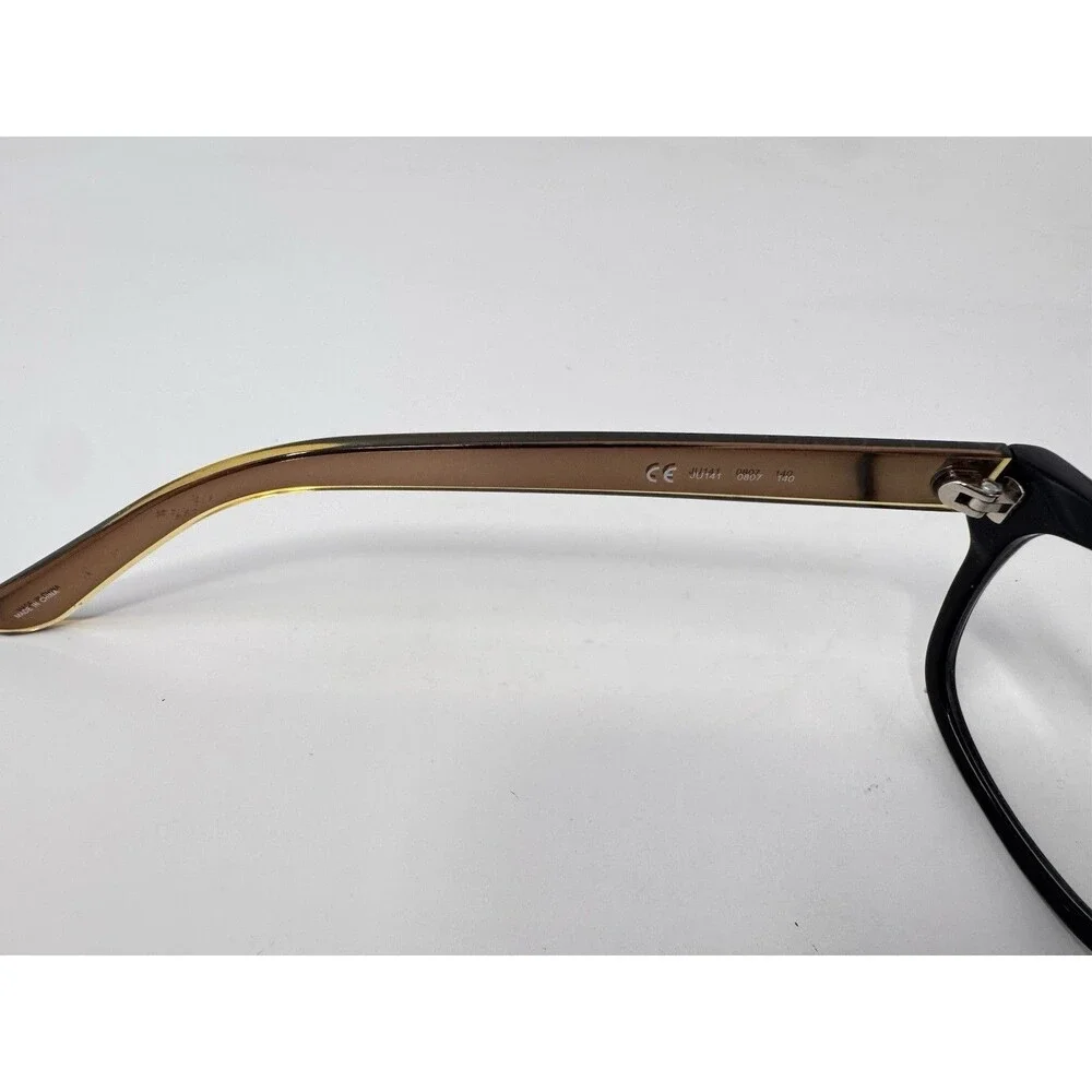 Juicy Couture JU141 0807 Eyeglass Frames Only 140 Black Gold Authentic